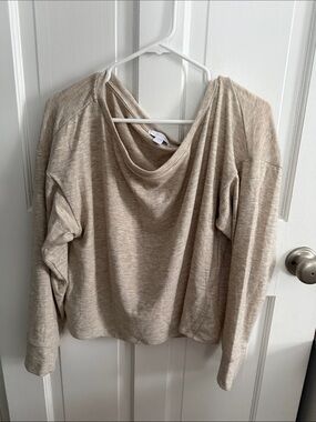 NWOT Beyond Yoga off the shoulder sweater in Light Beige